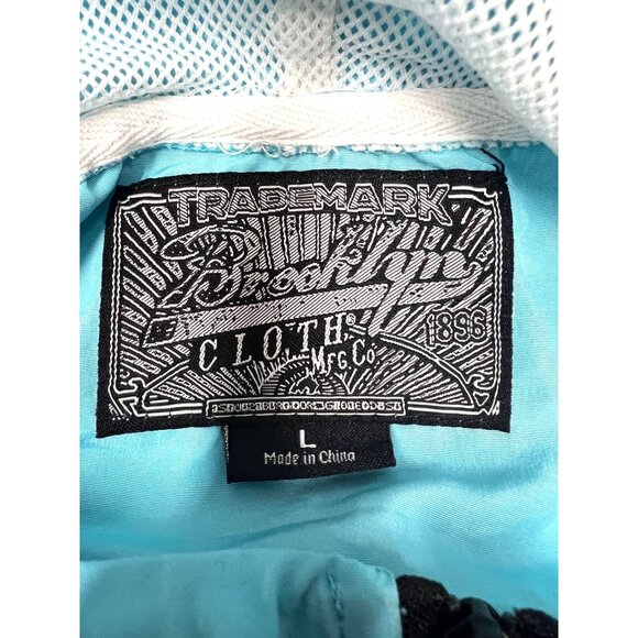 Brooklyn Cloth Large Good Vibes Hoodie Windbreaker Jacket Kangaroo Pocket - Picture 3 of 3